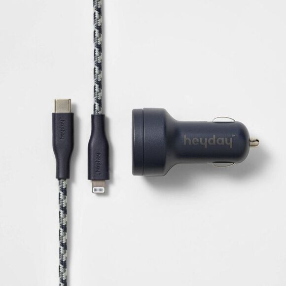 Open Box - Heyday - 6' USB-C Power Delivery Car Charging Kit - heyday  Blue - Picture 1 of 4